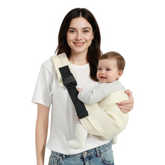 MISSWISDOM baby sling with front buckle closure for secure newborn support.