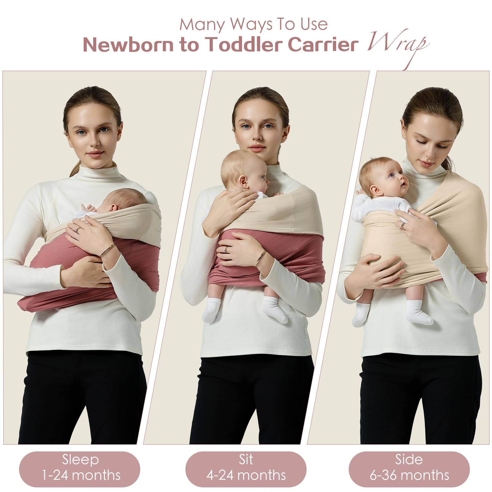 MISSWISDOM wrap enables breastfeeding without extra gear.