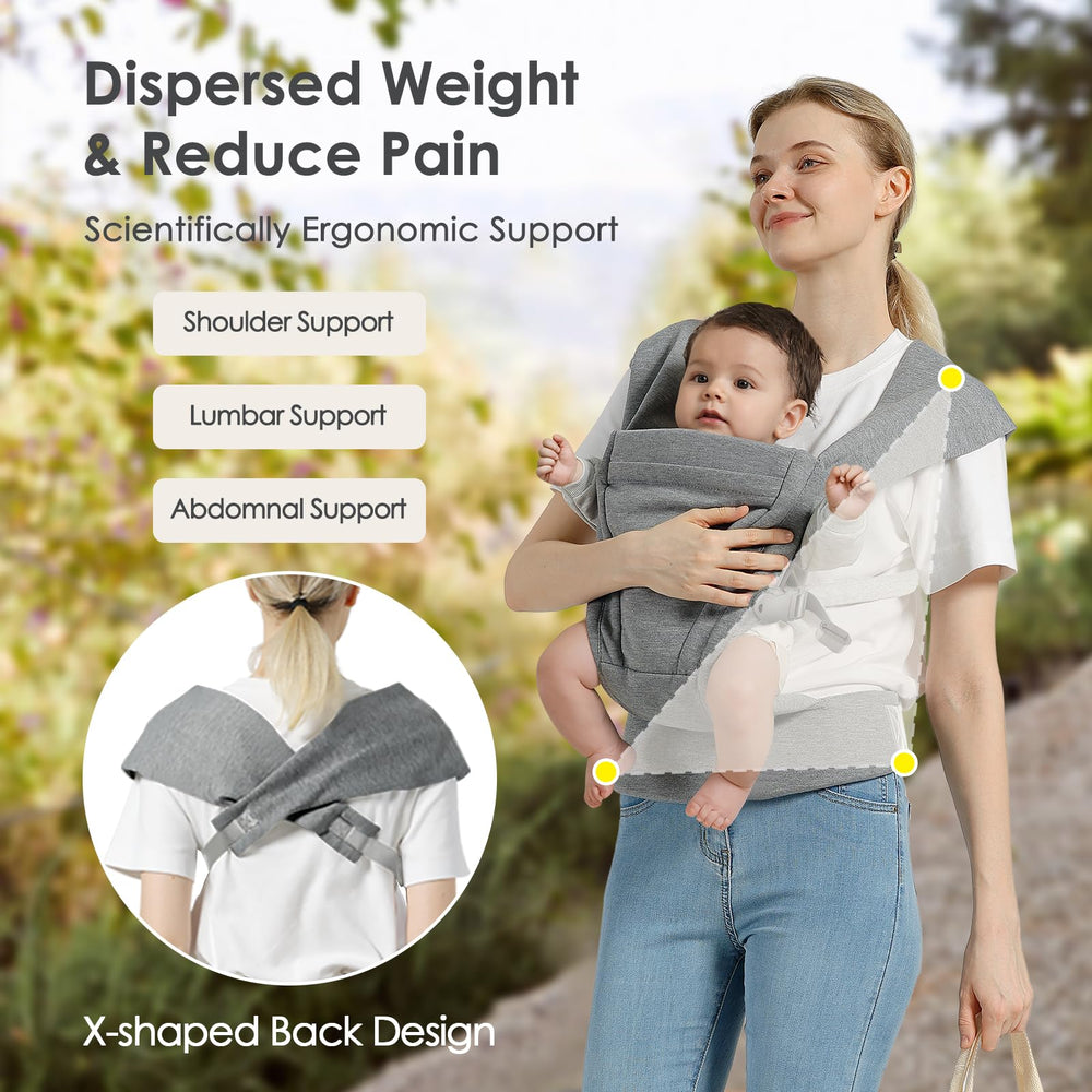 MISSWISDOM cross straps provide balanced weight distribution and easy adjustment.