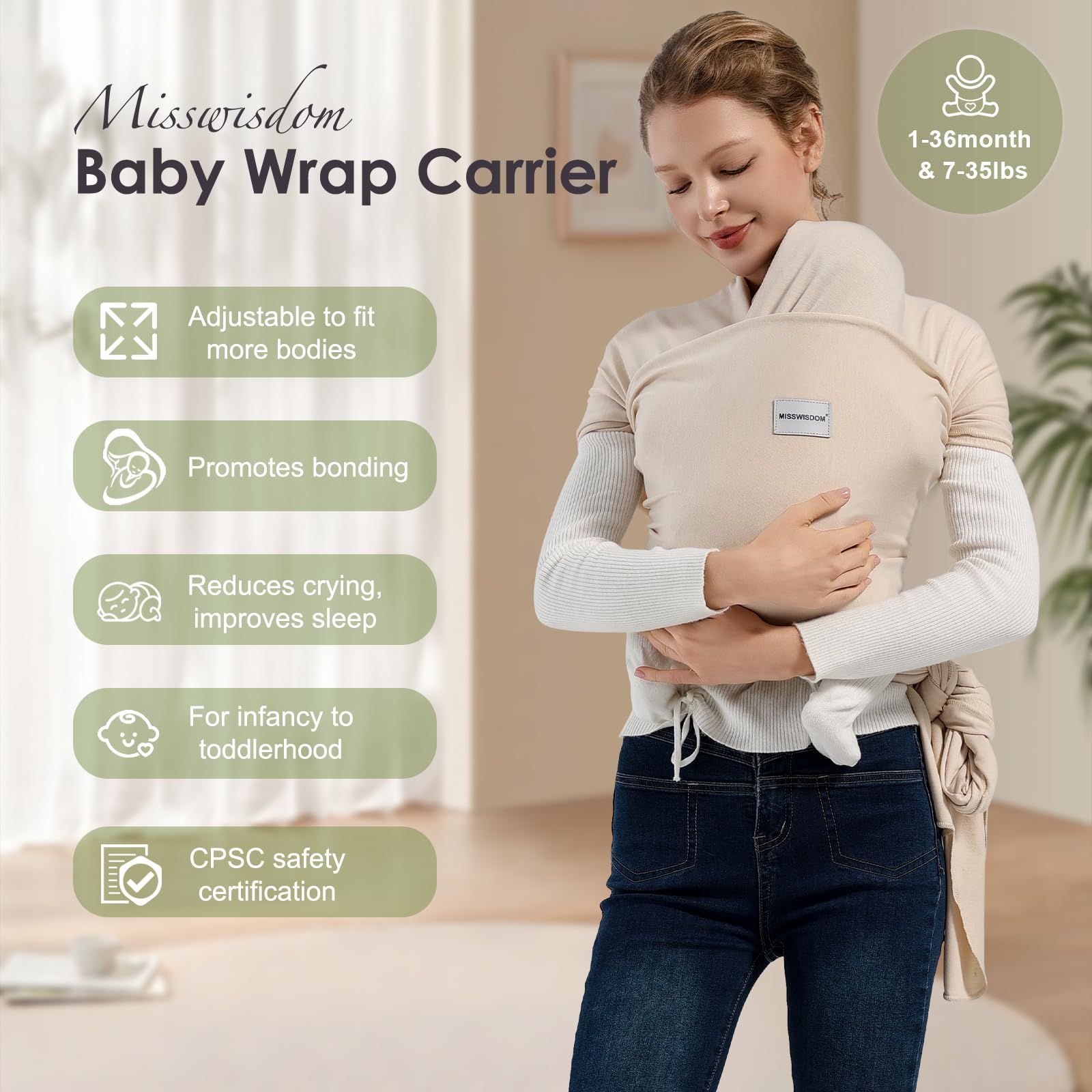 MISSWISDOM one-piece design simplifies wearing and packing