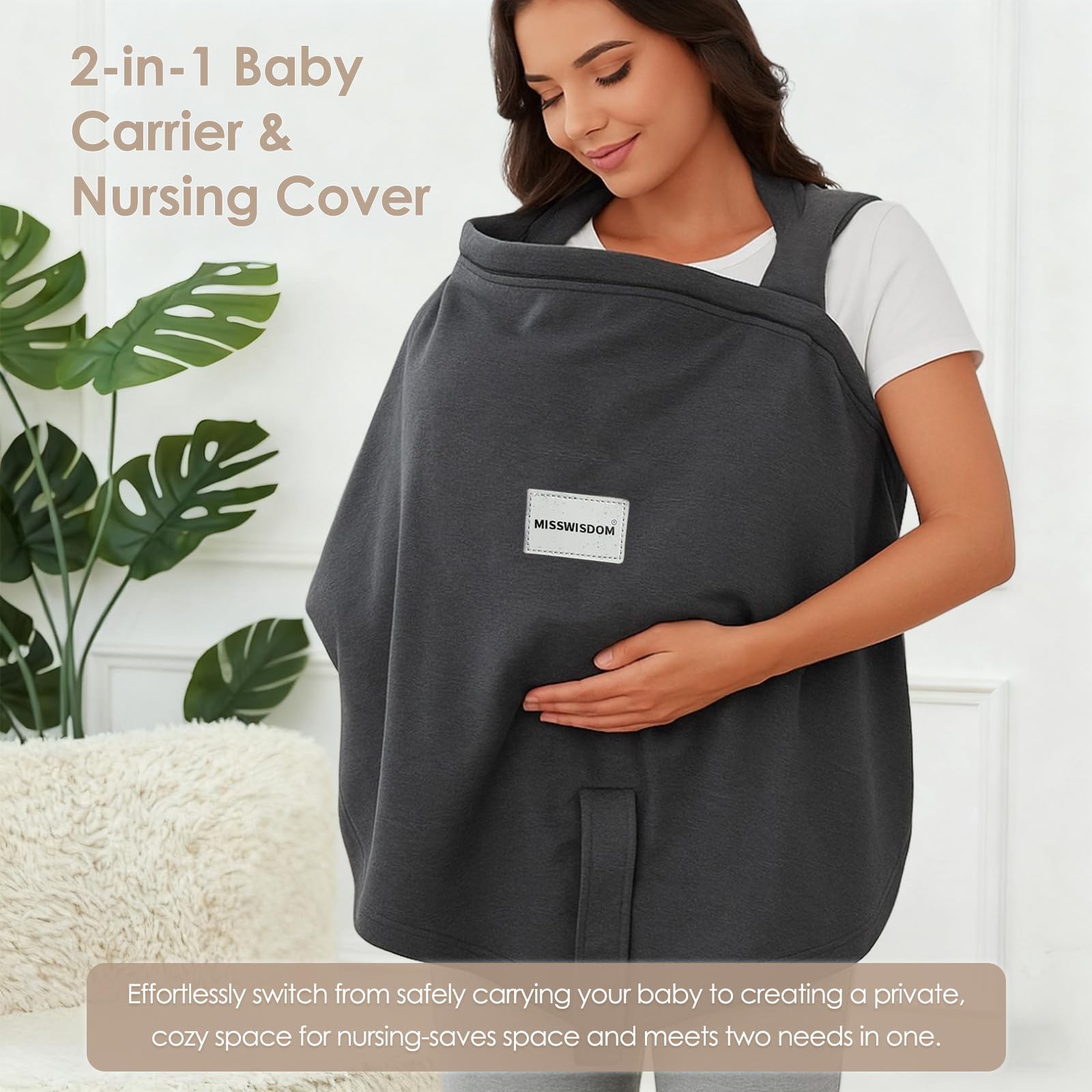 MISSWISDOM cross-strap ergonomic design distributes weight to shoulders