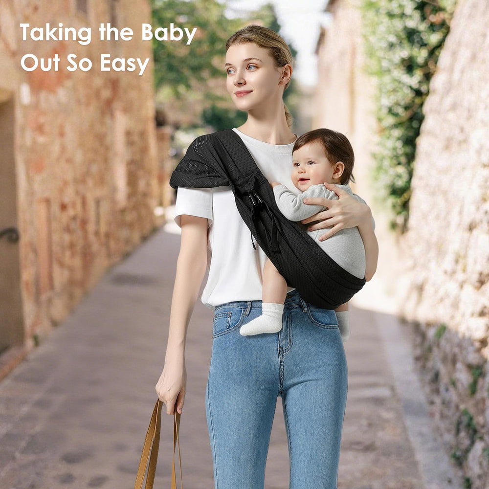 MISSWISDOM lightweight carrier suitable from newborn to toddler.