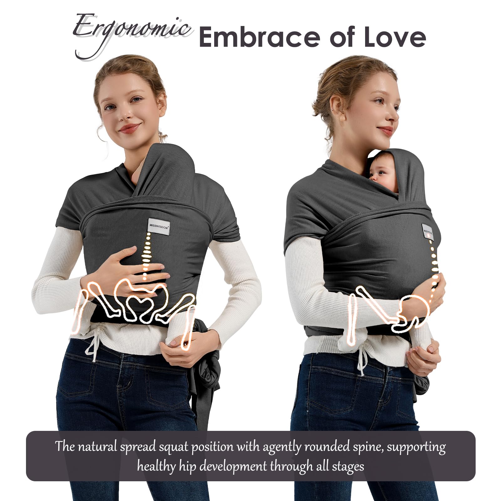 MISSWISDOM one-piece wrap design simplifies setup for quick wearing.