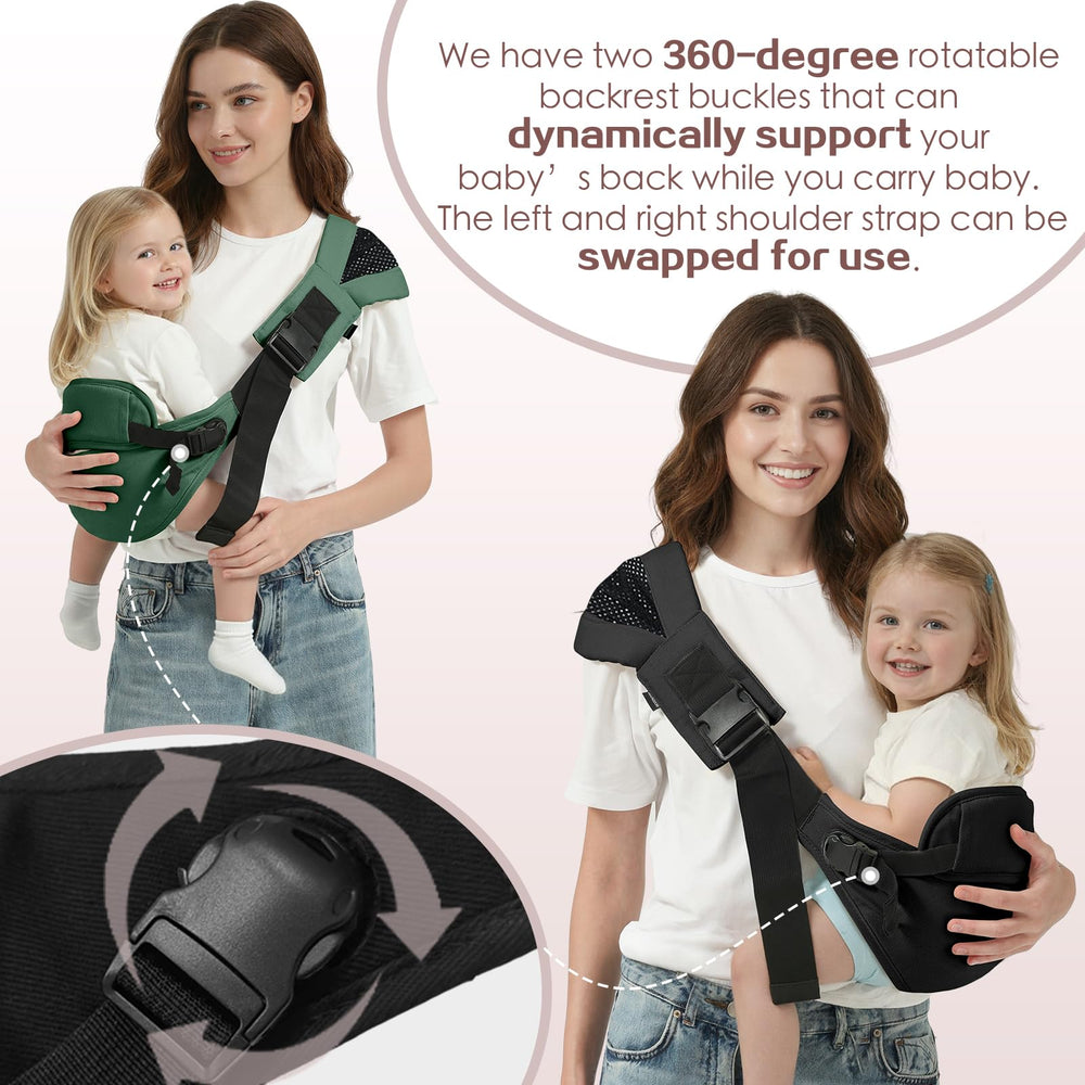 MISSWISDOM sling with adjustable length and safety rope for secure fit