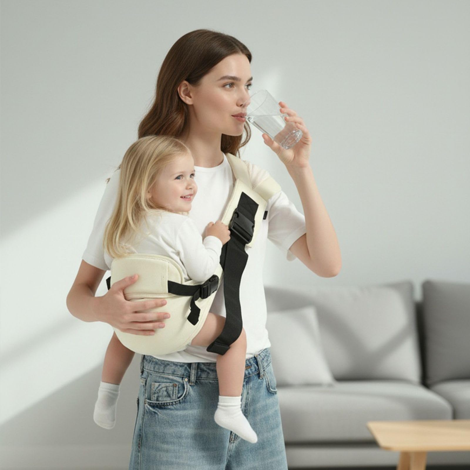 MISSWISDOM Toddler Sling backrest supports baby's posture and comfort on the go.