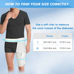 Mistuki leg bag holder showing thigh pockets for convenient urine bag placement.