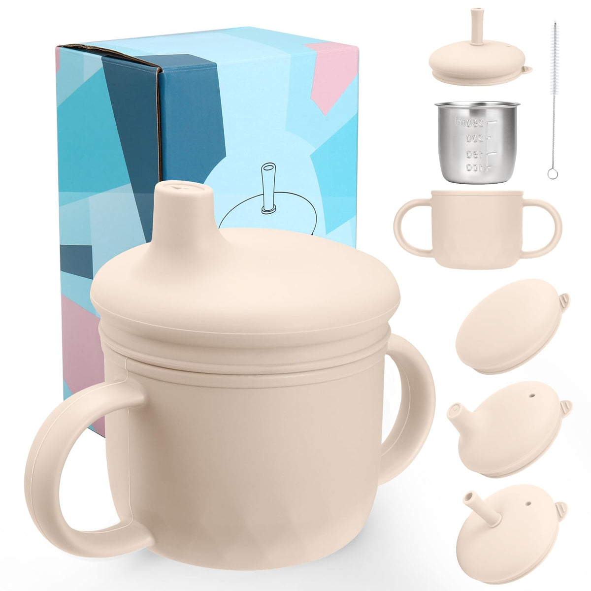 Mity rain 3in1 stainless steel sippy cup with spill-proof lid for on-the-go hydration