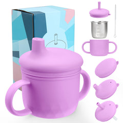Mity Rain 3-in-1 spill-proof lid on stainless cup enables mess-free sips on the go
