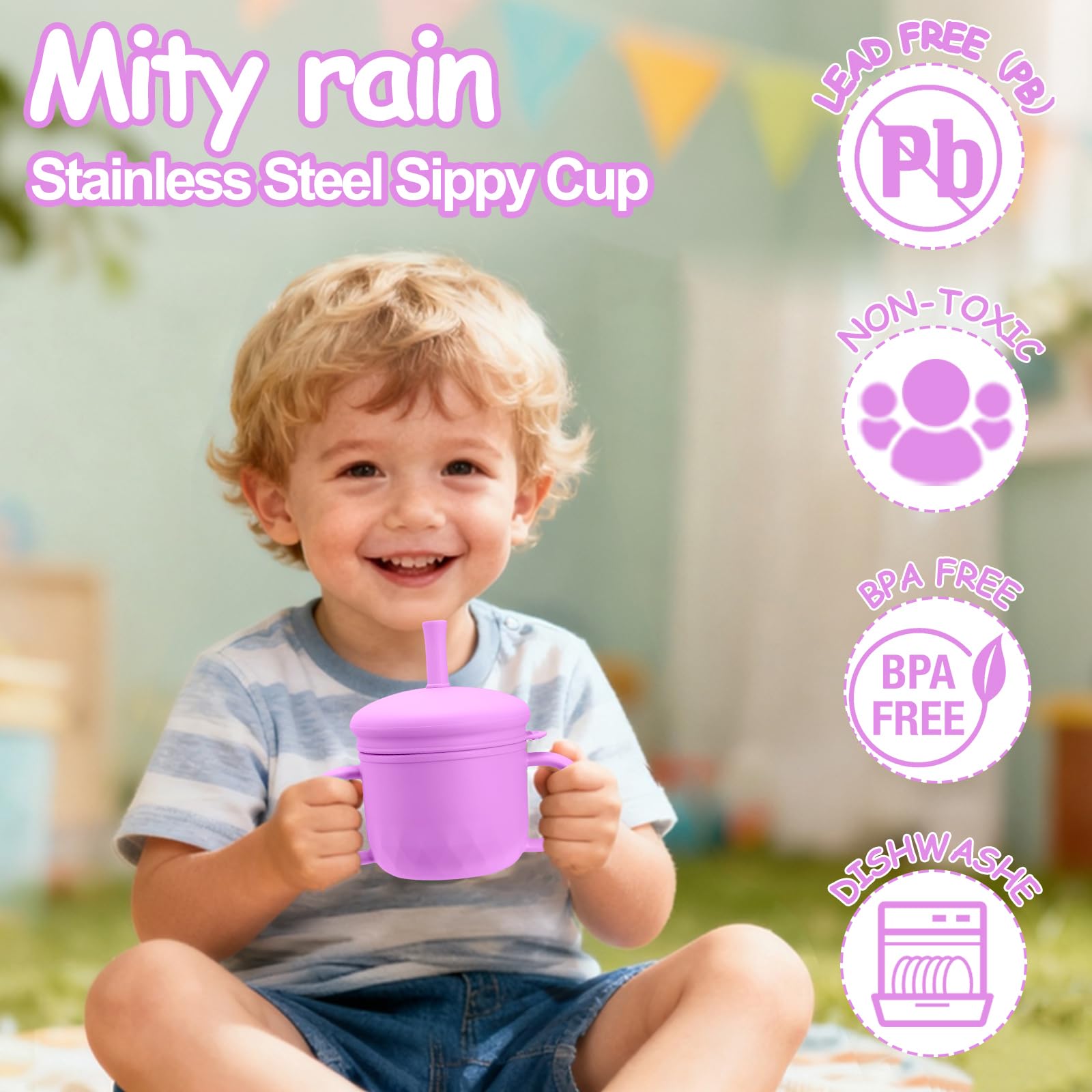 Mity Rain training lid open to show easy sipping practice at home
