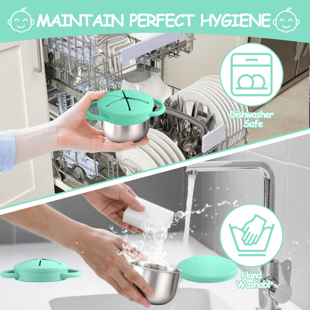 Mity Rain safe materials, BPA-free silicone and stainless steel for worry-free snacking.