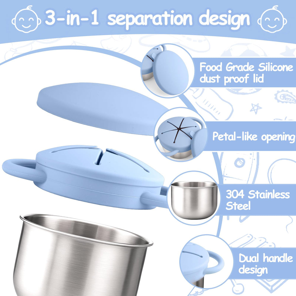 Mity rain dual-handles provide easy grip for little hands during snacking.