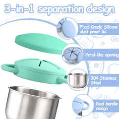 Mity rain petal-opening silicone lid for easy toddler access