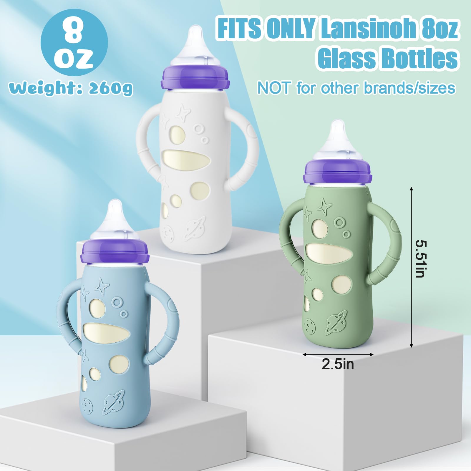 Mity rain sleeve provides thermal insulation for safe, comfortable bottle handling.
