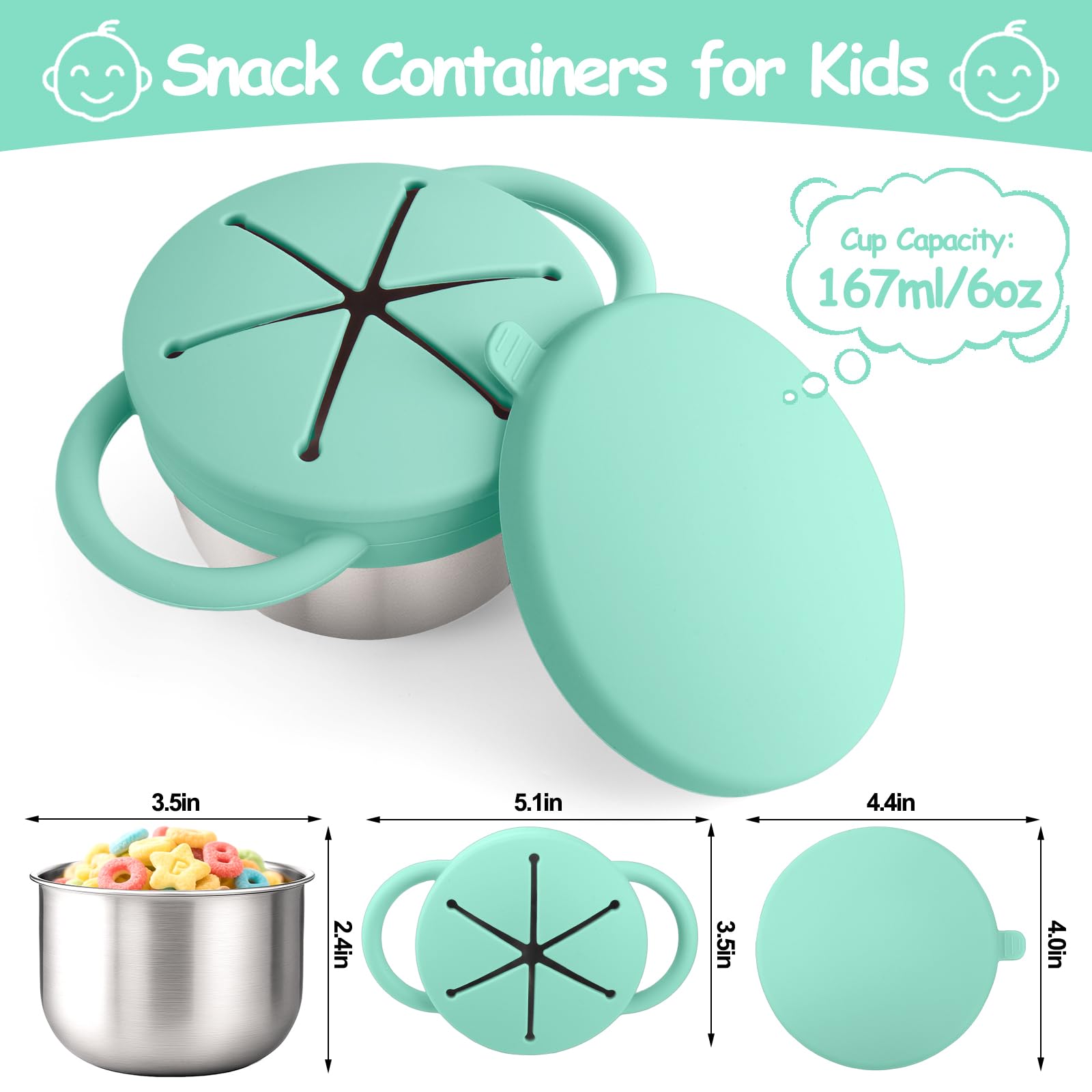 Mity Rain silicone lid top snack cup, offering secure, leak-resistant storage during travel.