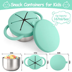 Mity Rain silicone lid top snack cup, offering secure, leak-resistant storage during travel.