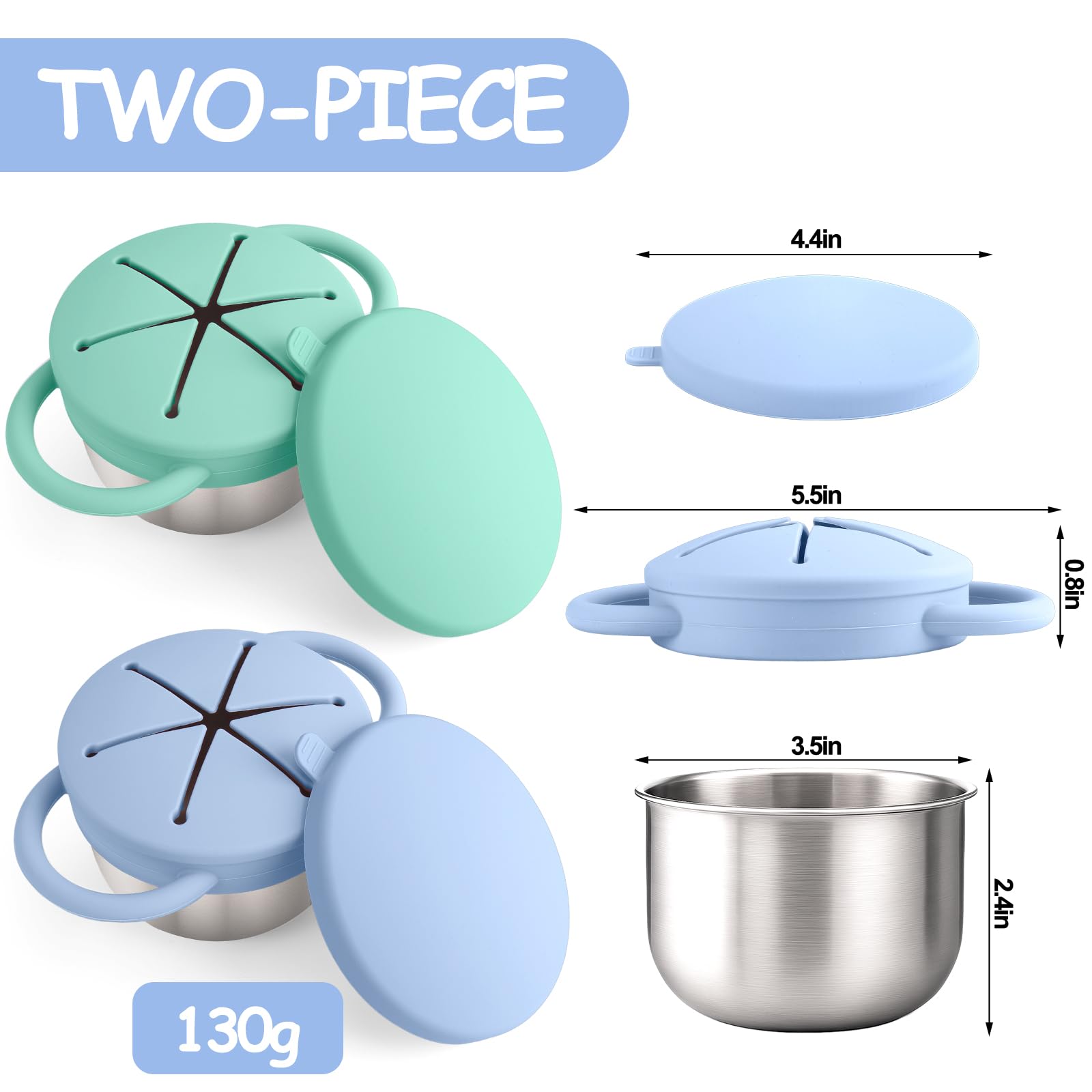 Sealed silicone lids and top by Mity rain offer secure seal and quick access for toddlers