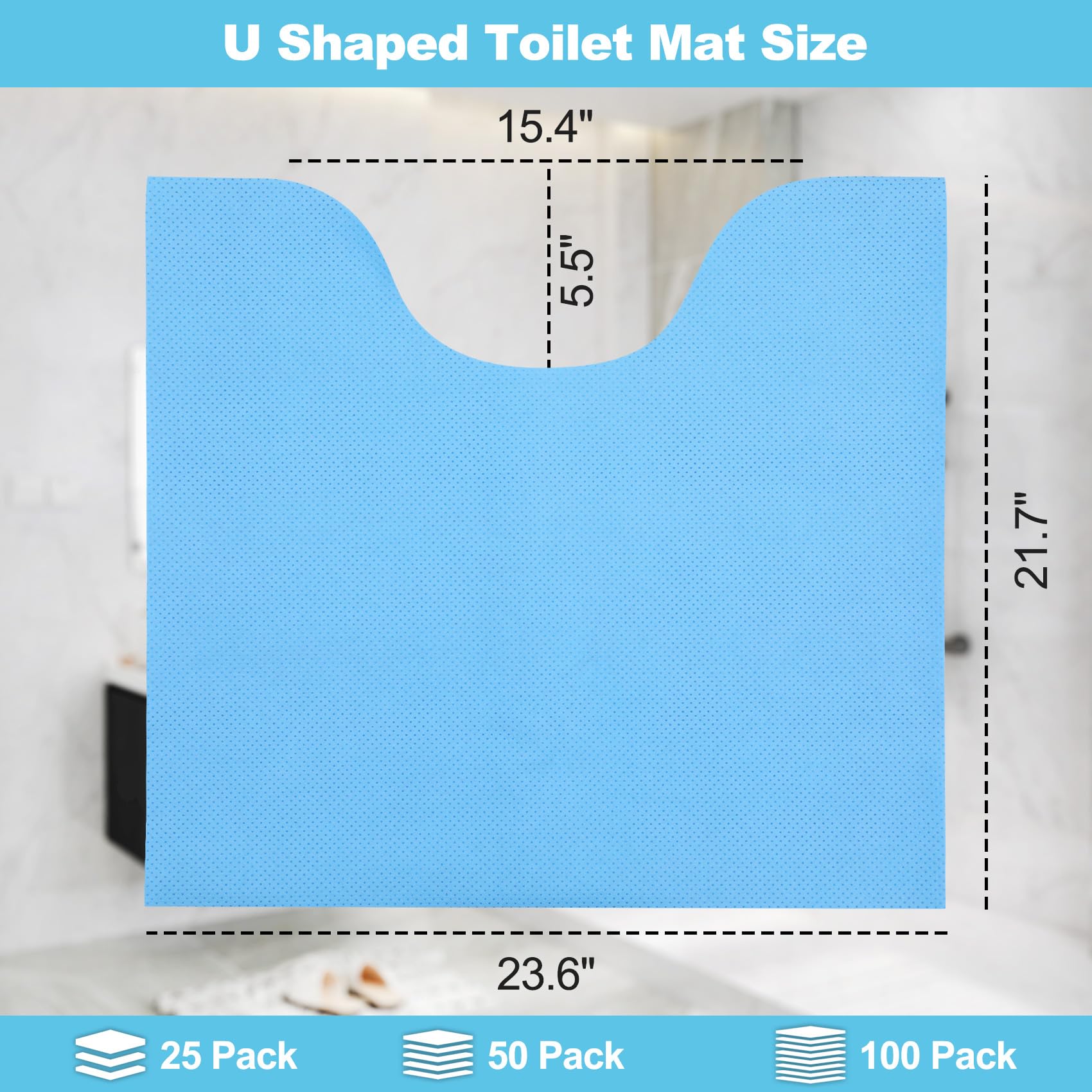Miumoon disposable toilet mats showing anti-slip PE particles for secure grip.