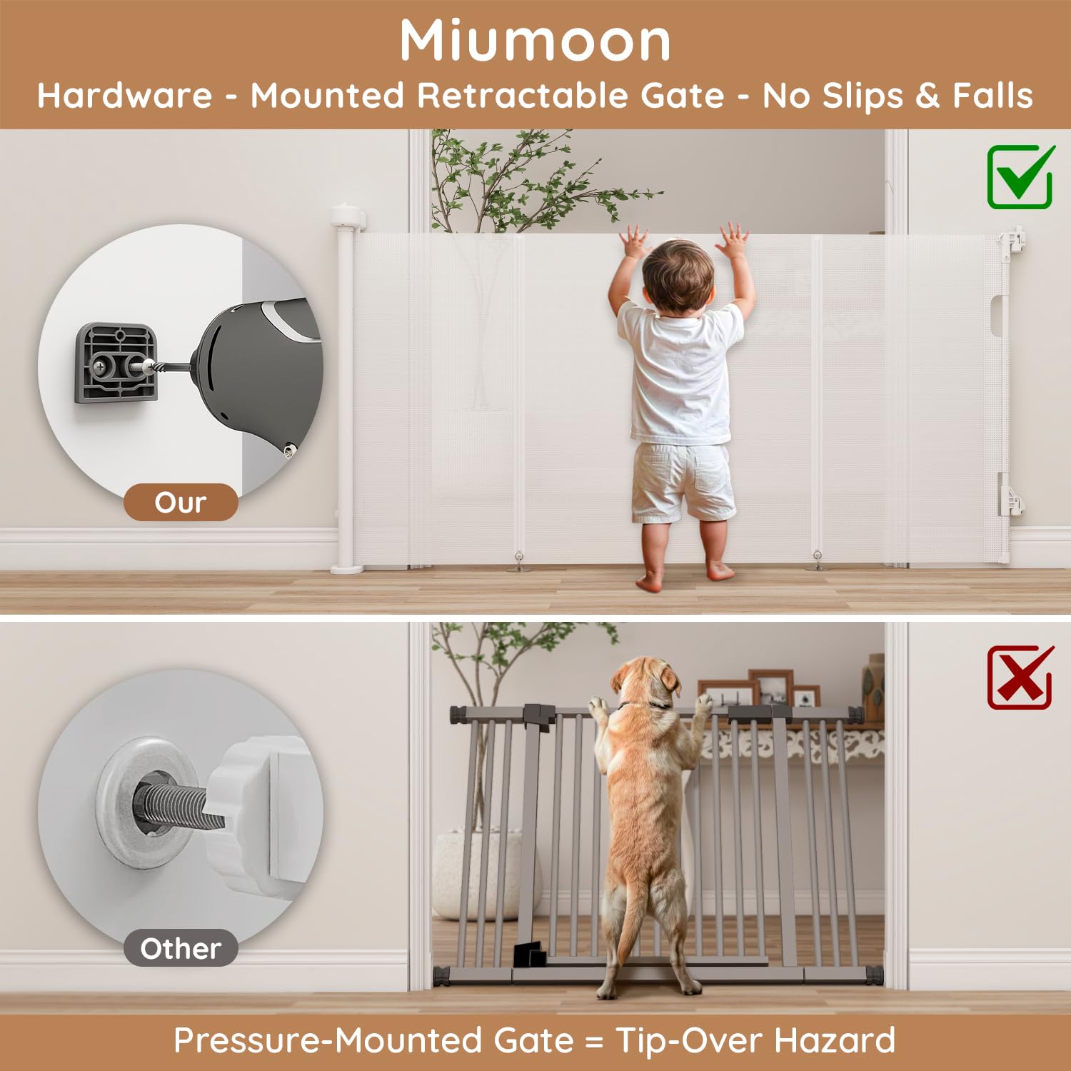 Miumoon No Bottom Bar reduces trip hazards in tight spaces