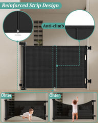 Miumoon retractable gate with double-lock for one-handed operation
