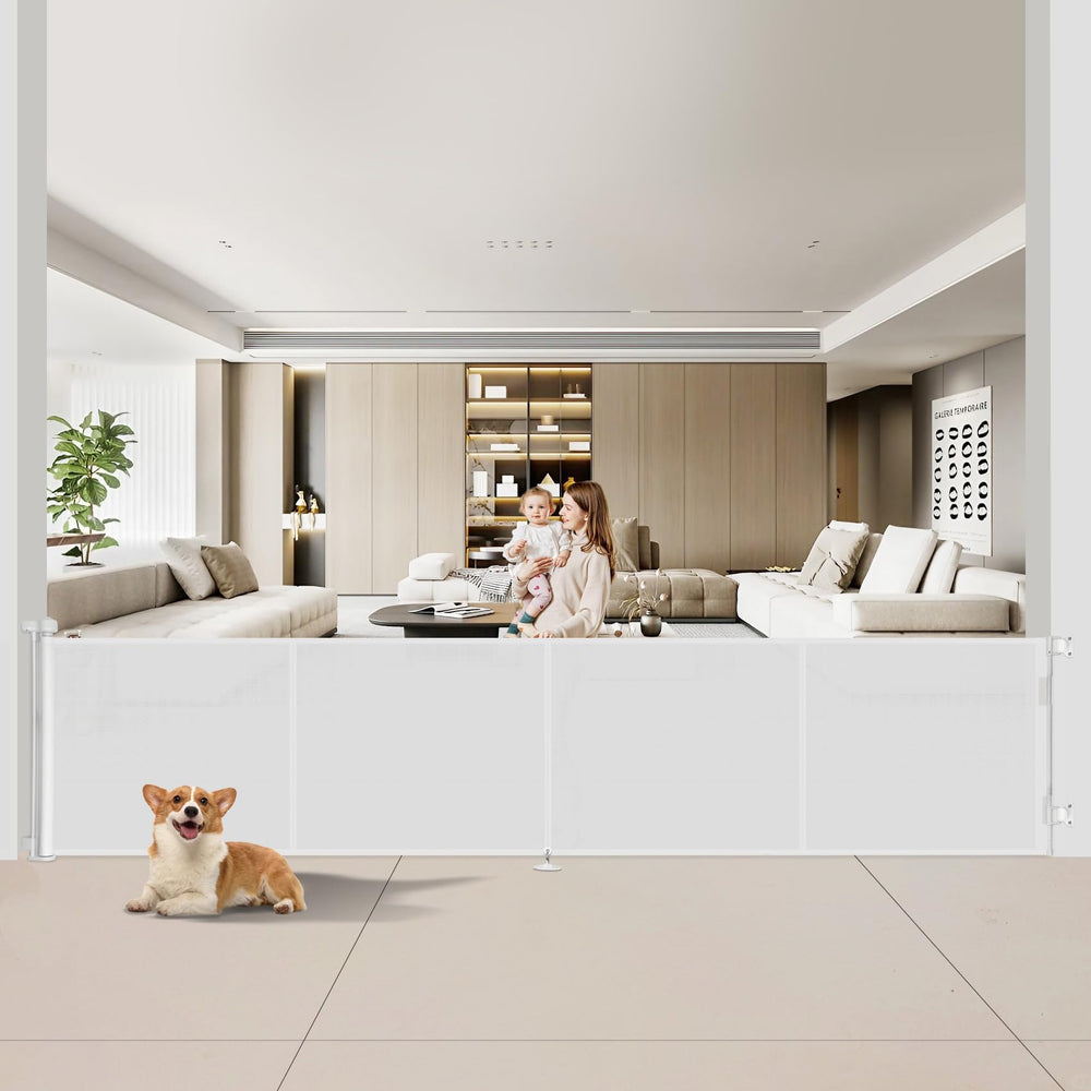 Miumoon retractable gate front view with wide 16 ft span for large openings