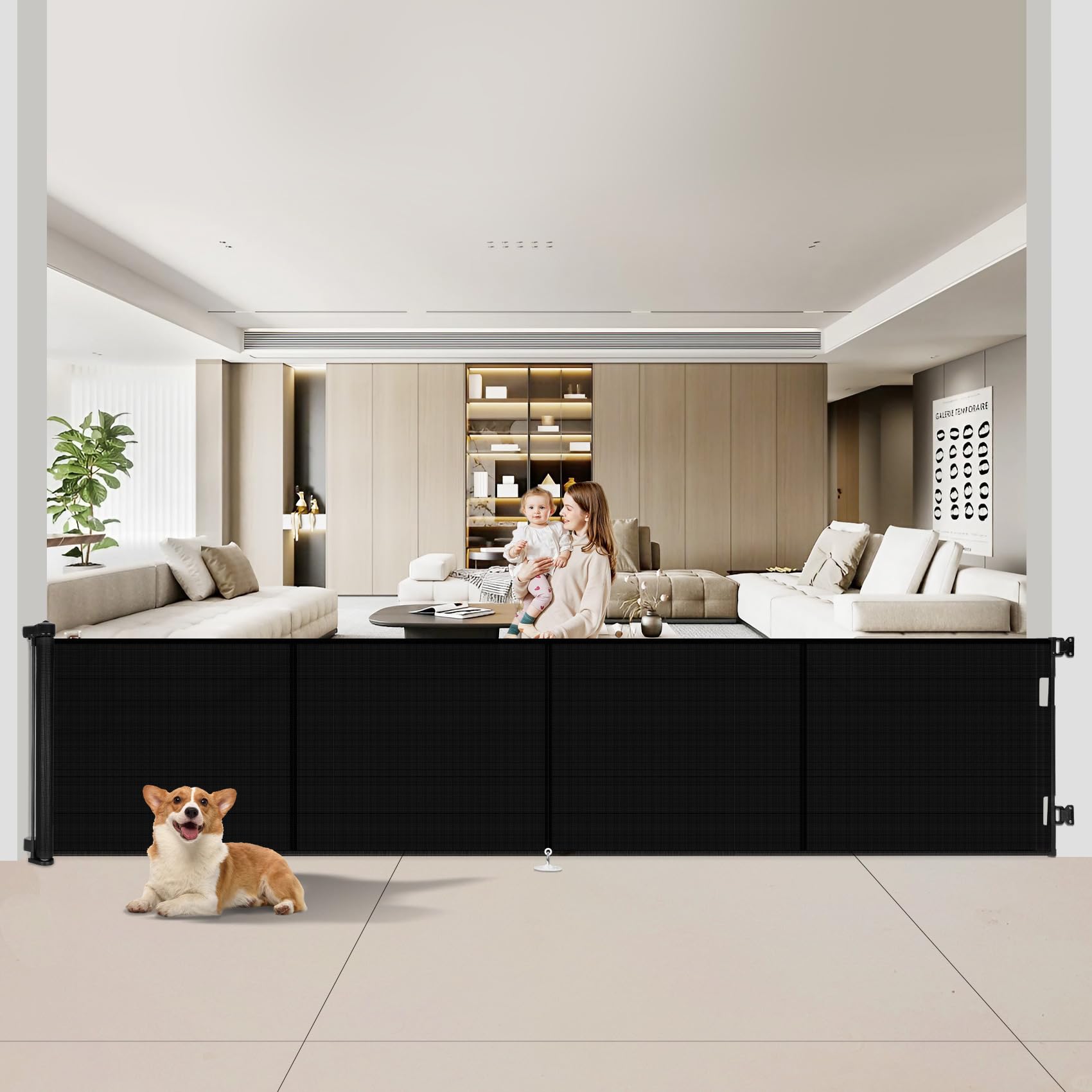 Miumoon retractable gate top view, reinforced design for stability.