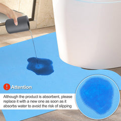 Miumoon toilet mats demonstrate fast absorption to keep surfaces drier.