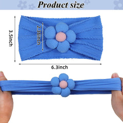MIUXUESO yellow headbands closeup shows elastic band and flower shape