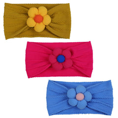 MIUXUESO yellow headbands on a newborn, soft and stretchy for comfort