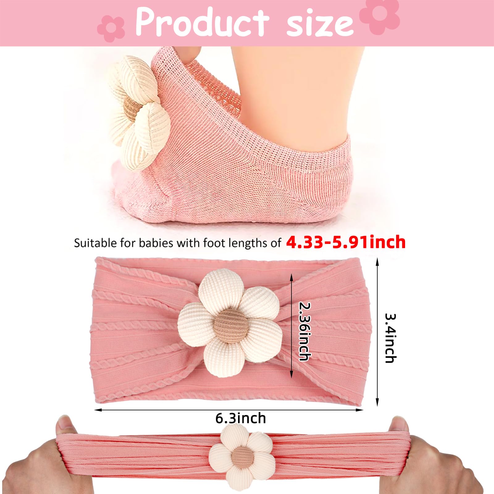 MIUXUESO beige baby socks with non-slip grips for safe wear