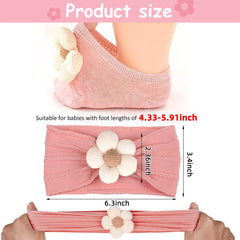 MIUXUESO beige baby socks with non-slip grips for safe wear