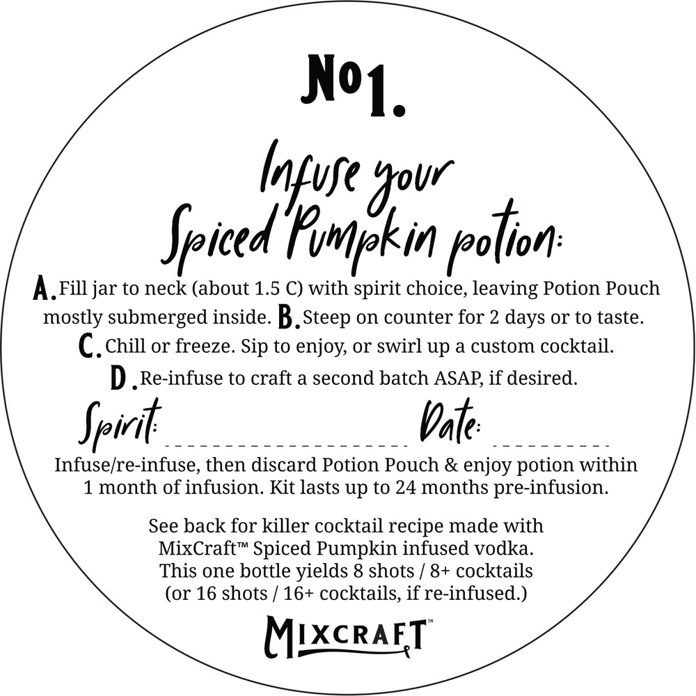 Recipe card guides you to craft balanced infusions