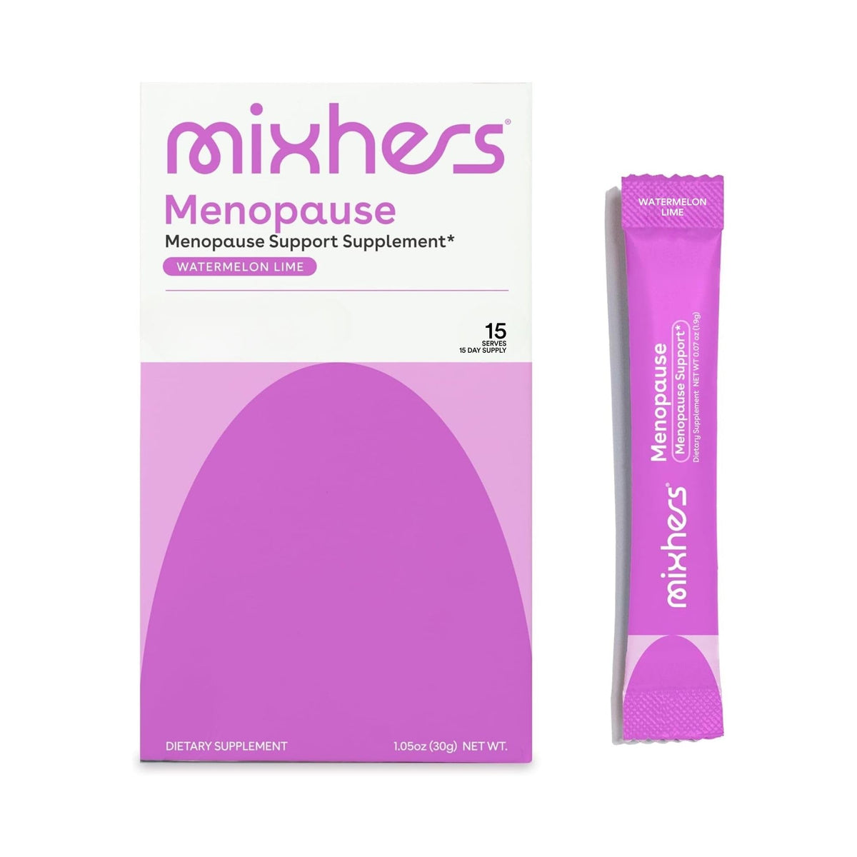 Mixhers Menopause drink mix bottle offering daily balance support