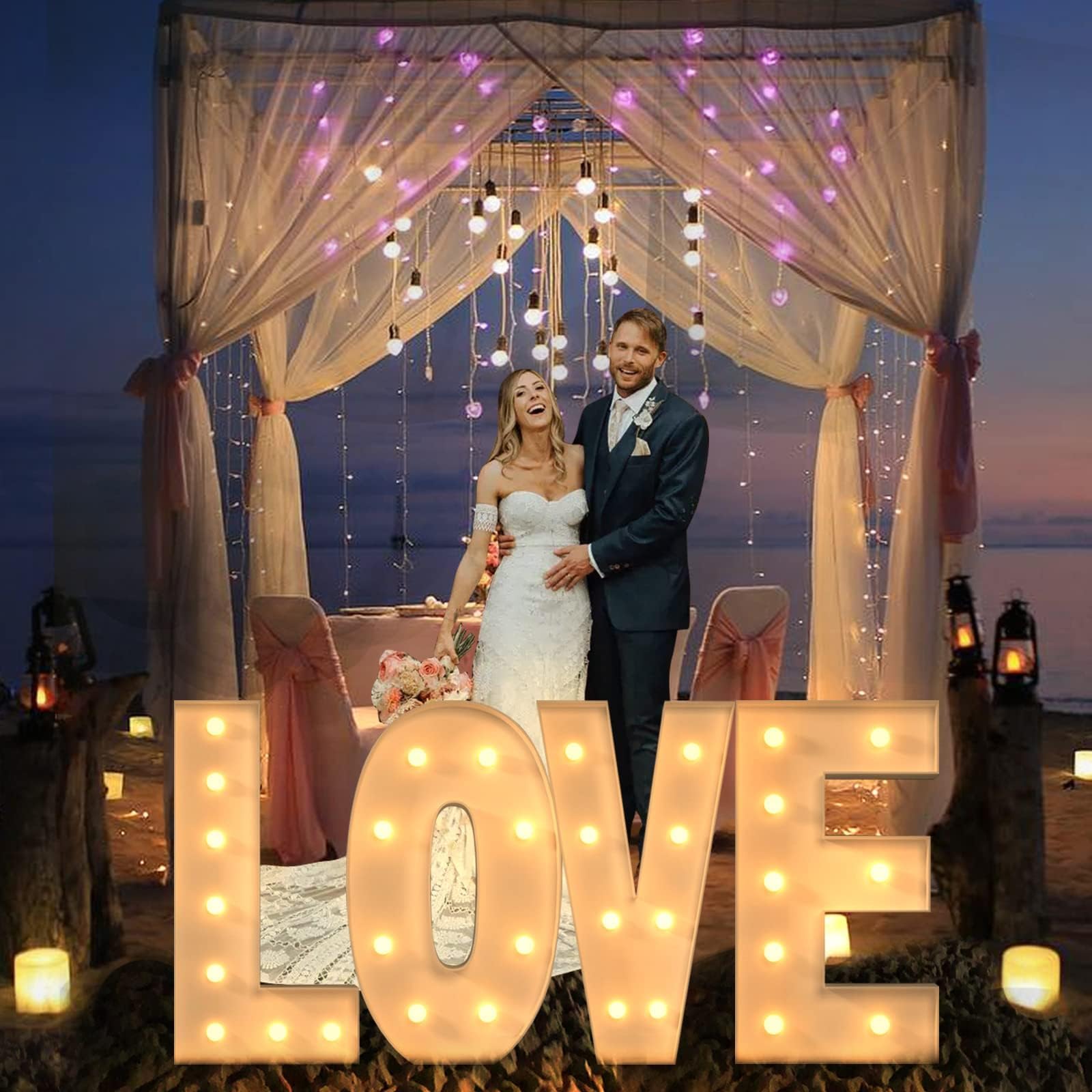 Mixifox 3FT marquee I emits amber glow for cozy ambience