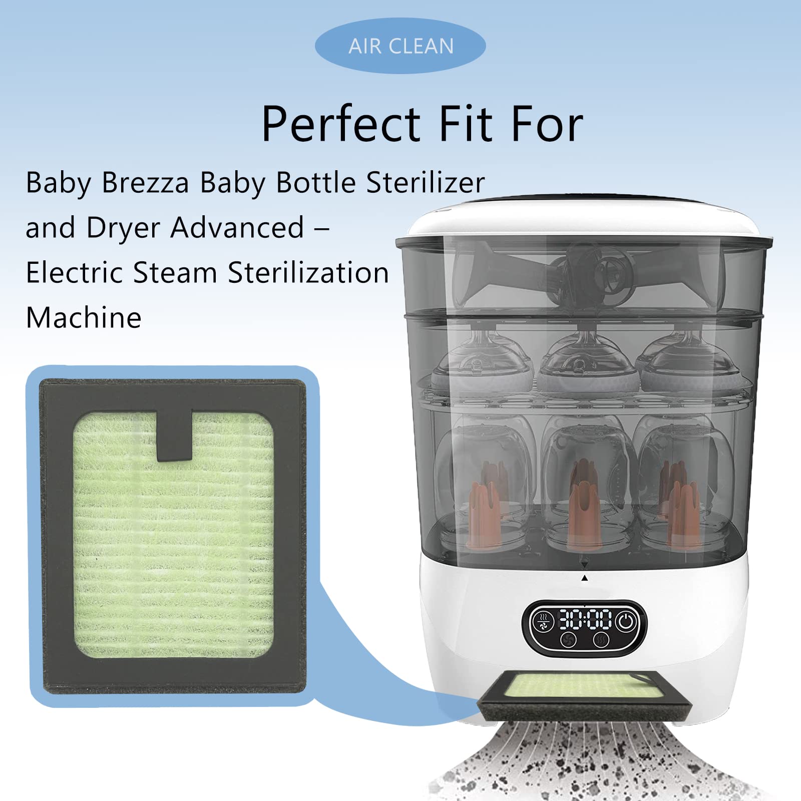 Mixzeny True HEPA filter removes 99.9% particles up to 0.3 microns.