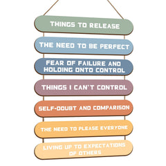 MJSXY positive affirmations wall art with seven wooden plaques for daily motivation