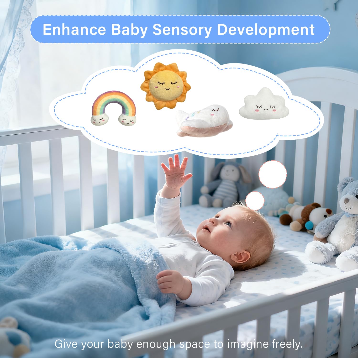 Mkcxcol crib mobile features 35 lullabies for gentle bedtime serenades.