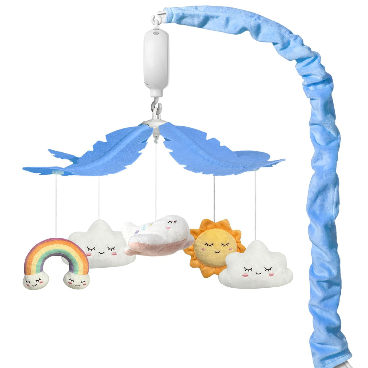 Mkcxcol crib mobile with blue airplane for calm sleep and visual focus.
