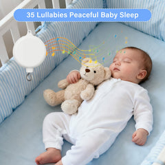 Mkcxcol crib mobile with white clouds and sun promoting visual tracking.