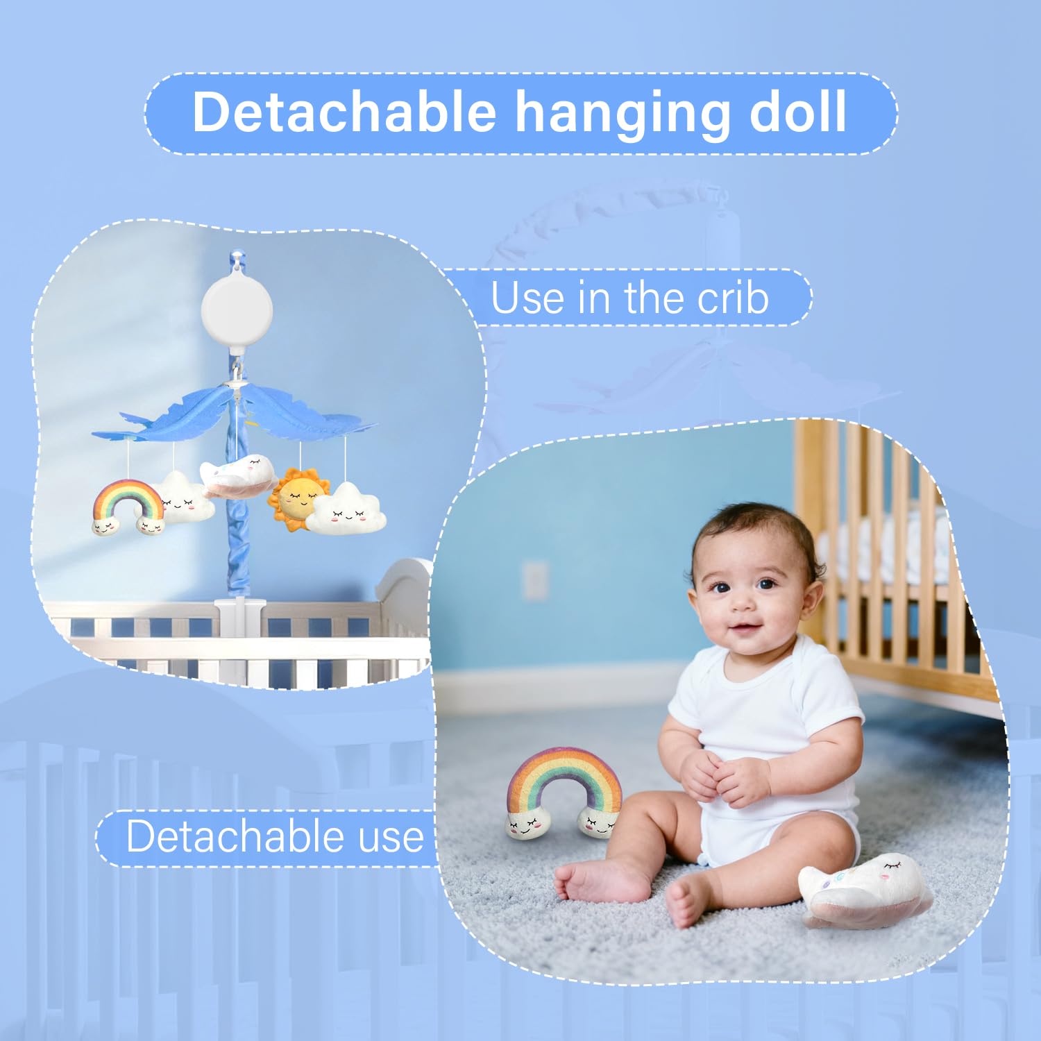 Mkcxcol crib mobile gift-ready packaging for baby showers.