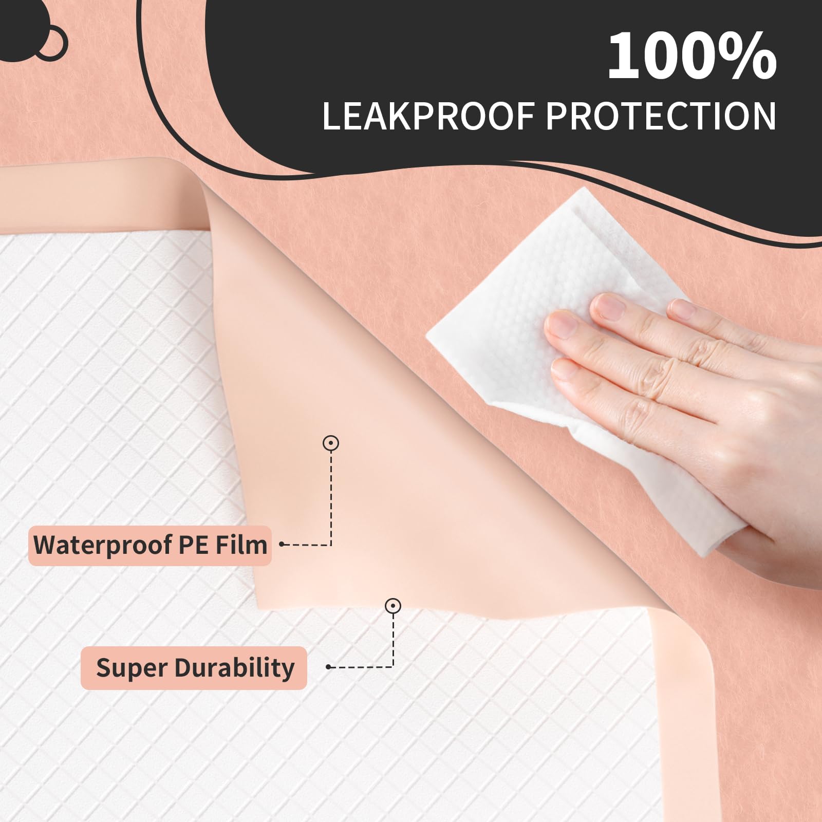 MKISS bed pad with odor control and breathable material for comfort