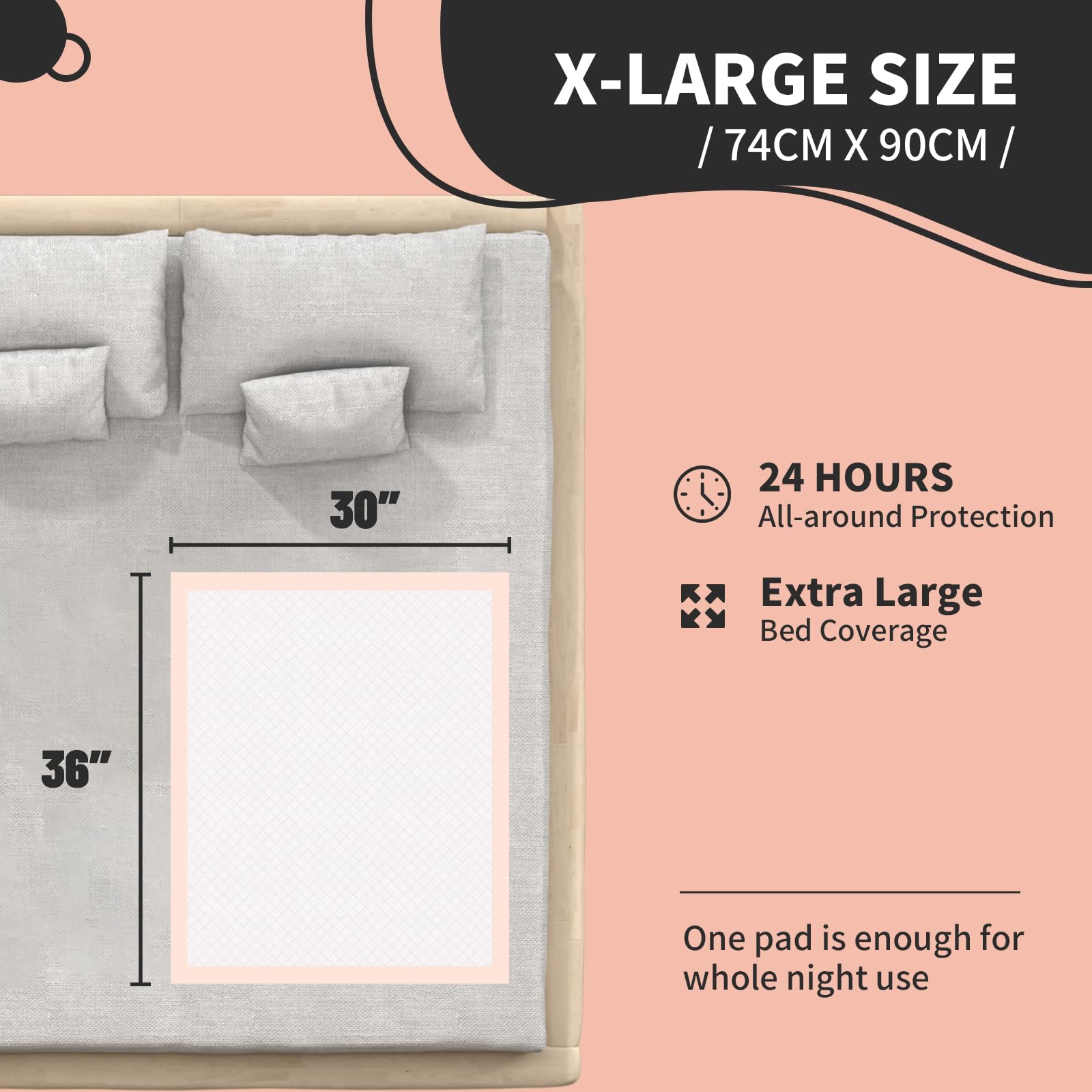 MKISS 100-pack bed pads for economical, long-term use