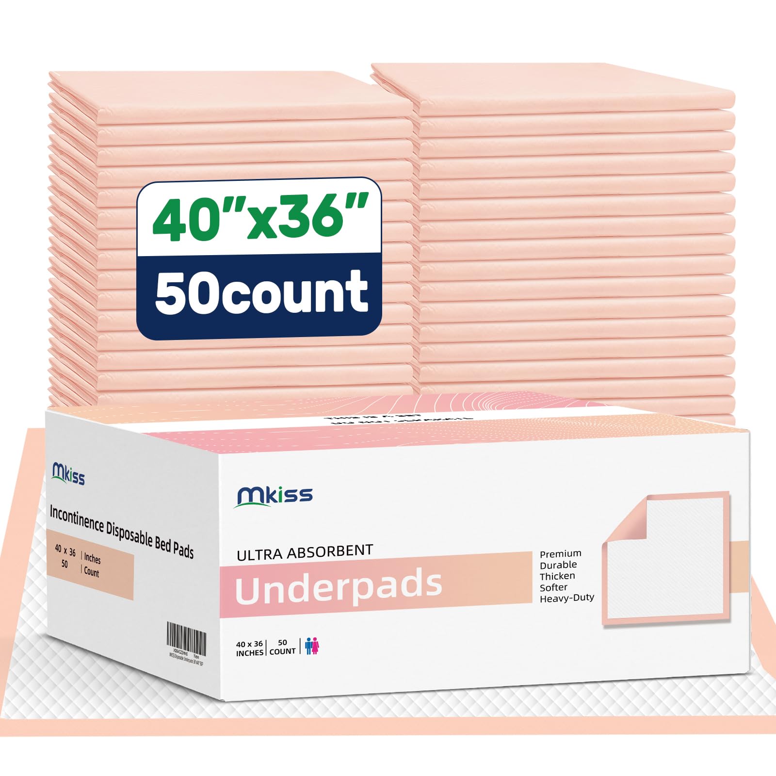 MKISS extra-large bed pad on a bed with broad absorption area for protection