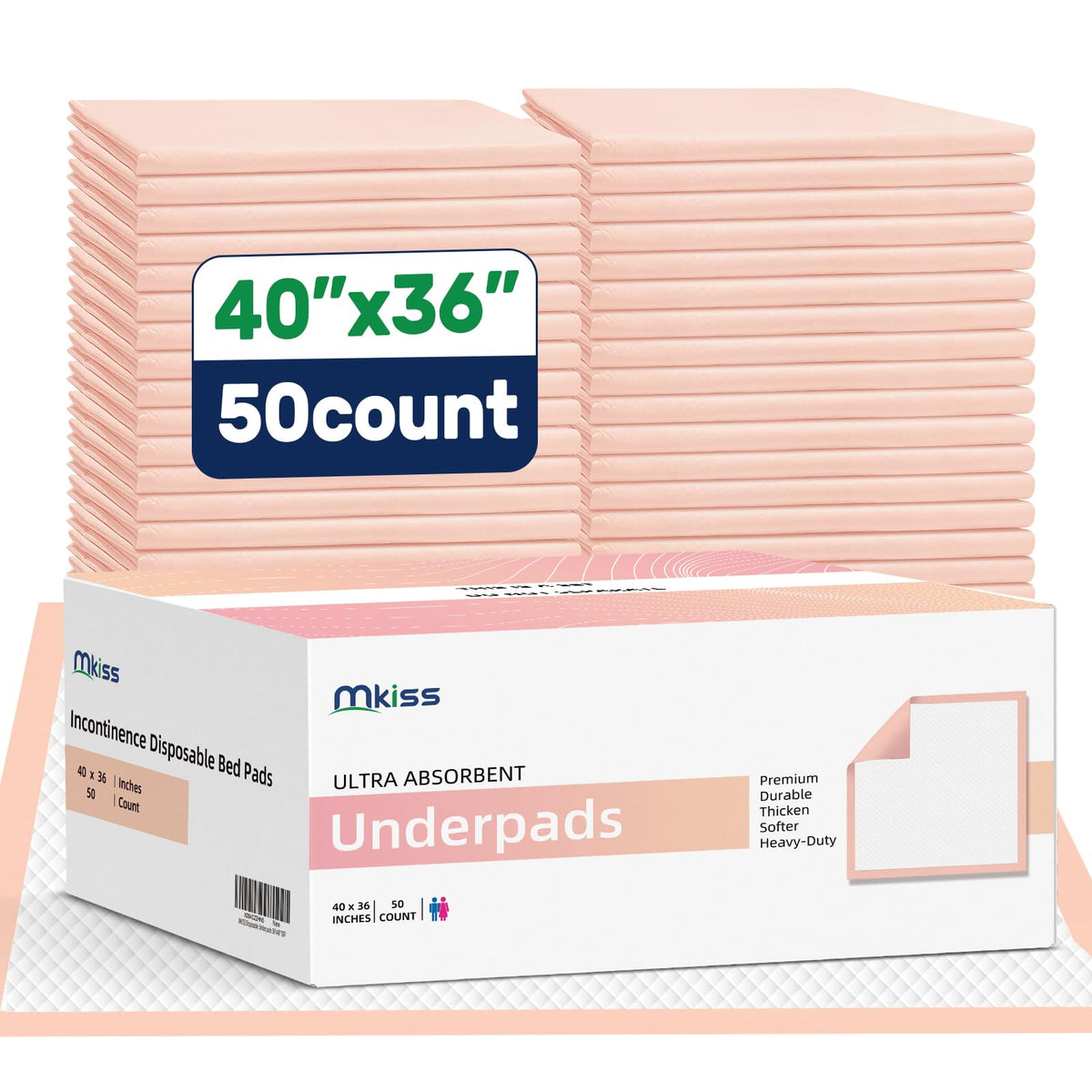 MKISS extra-large bed pad on a bed with broad absorption area for protection