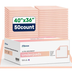 MKISS extra-large bed pad on a bed with broad absorption area for protection