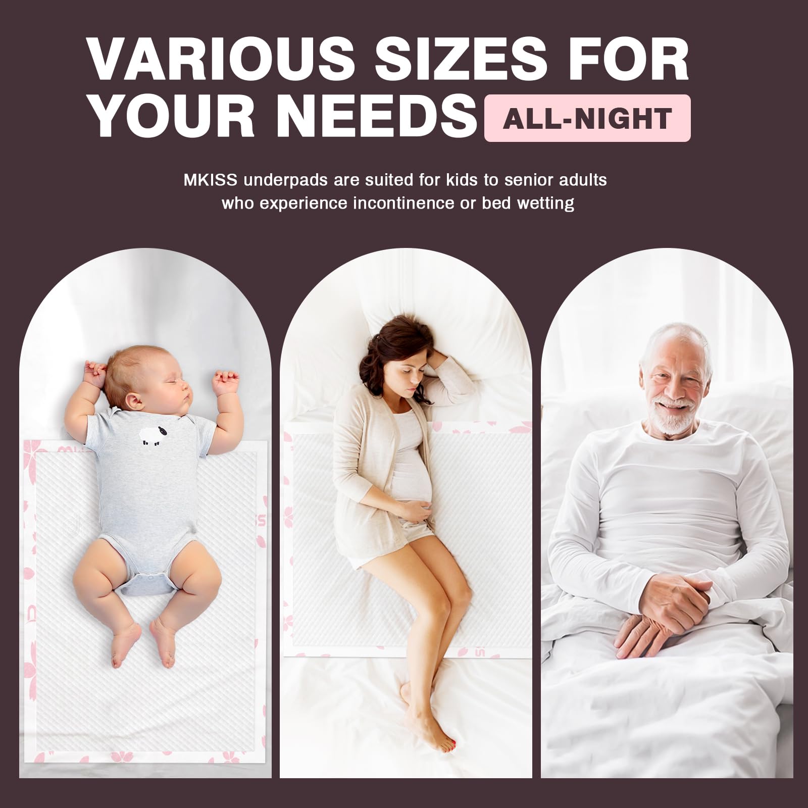 MKISS 36 x 44 inch pads cover beds and chairs for versatile use.
