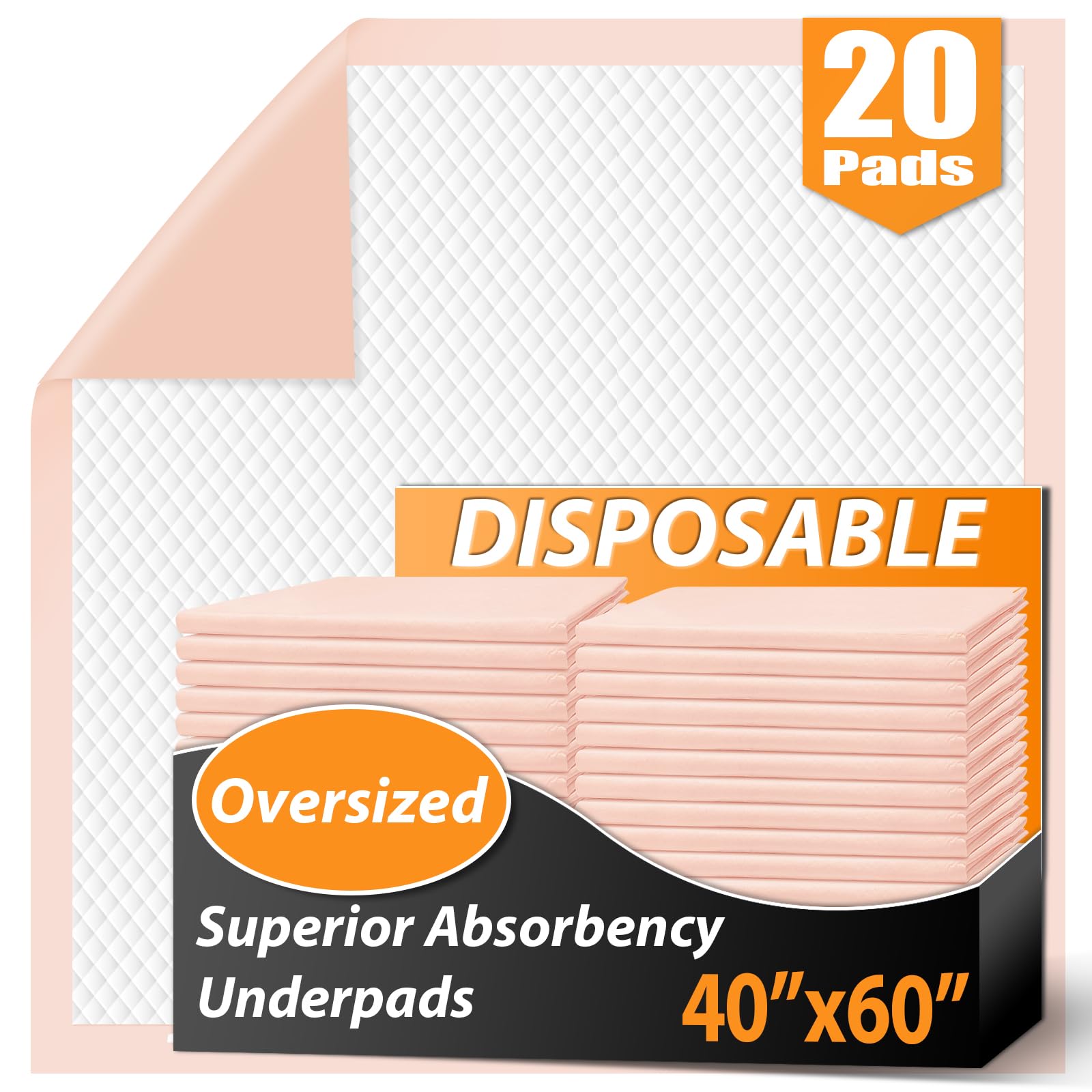 MKISS oversized bed pad 40x60 provides broad mattress coverage against spills.