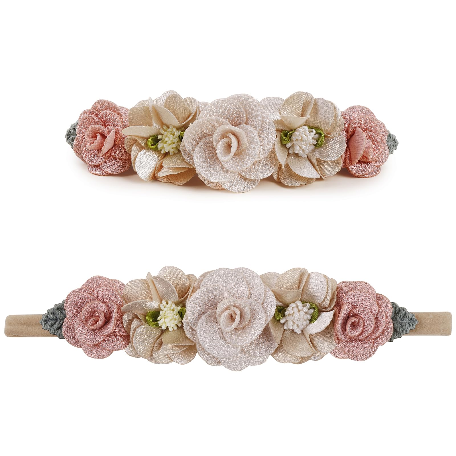 mligril baby girl floral headbands elastic band soft for comfortable all-day wear.