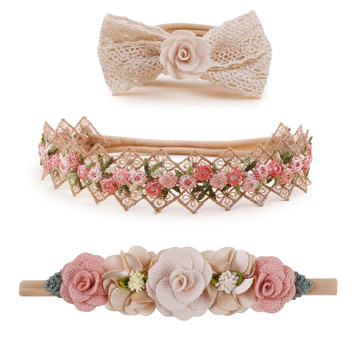 mligril baby girl floral headbands flower crown detail for delicate styling and photo shoots.