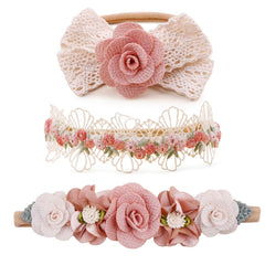 mligril baby girl nylon headbands with flowers for comfortable daily wear.