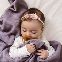 mligril headband with flower wrap, gentle on delicate skin, perfect for photos